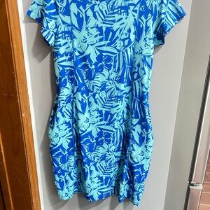 Blue Floral Print Dress size small